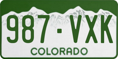 CO license plate 987VXK