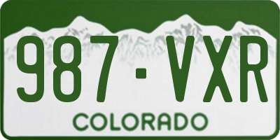 CO license plate 987VXR