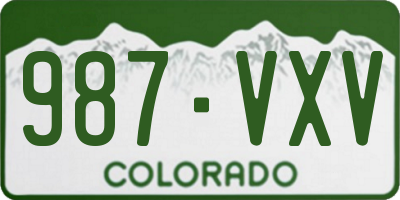 CO license plate 987VXV