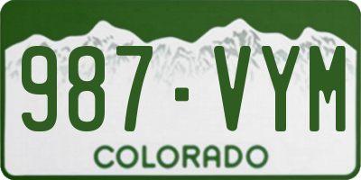 CO license plate 987VYM