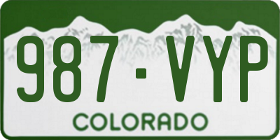 CO license plate 987VYP