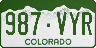 CO license plate 987VYR