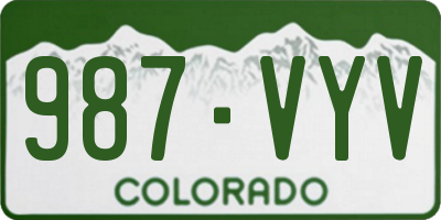 CO license plate 987VYV