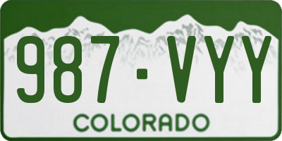 CO license plate 987VYY