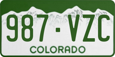 CO license plate 987VZC