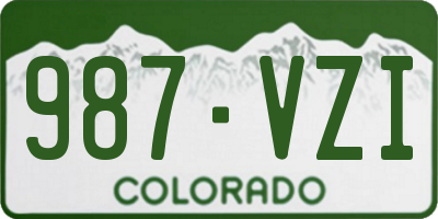 CO license plate 987VZI