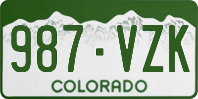 CO license plate 987VZK