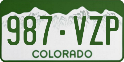 CO license plate 987VZP