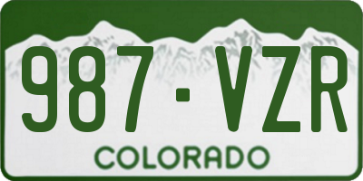 CO license plate 987VZR