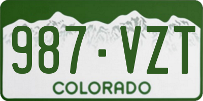 CO license plate 987VZT