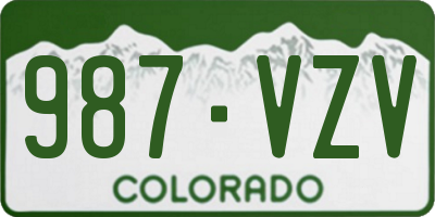 CO license plate 987VZV