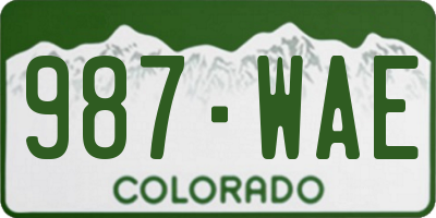 CO license plate 987WAE