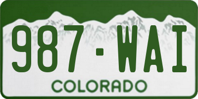 CO license plate 987WAI