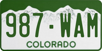 CO license plate 987WAM