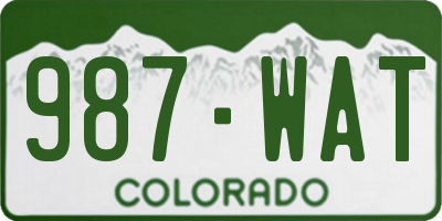 CO license plate 987WAT