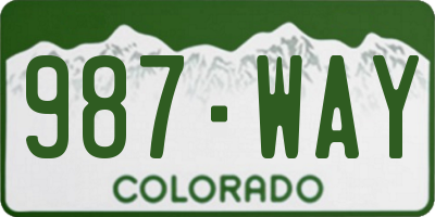 CO license plate 987WAY