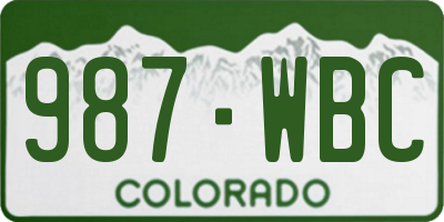 CO license plate 987WBC