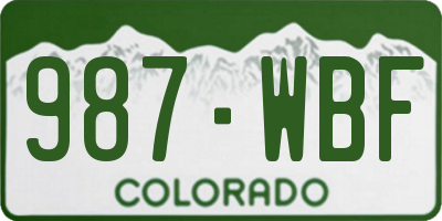 CO license plate 987WBF