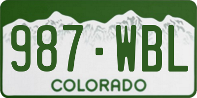 CO license plate 987WBL