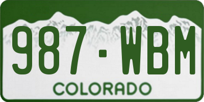 CO license plate 987WBM