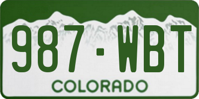 CO license plate 987WBT