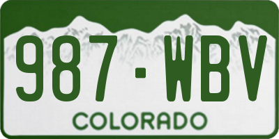 CO license plate 987WBV