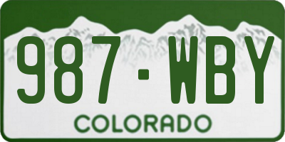 CO license plate 987WBY
