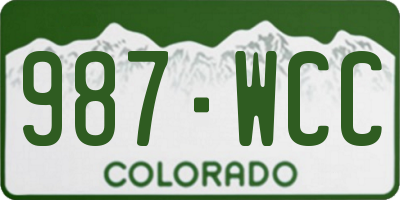 CO license plate 987WCC