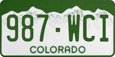 CO license plate 987WCI