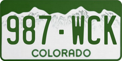CO license plate 987WCK