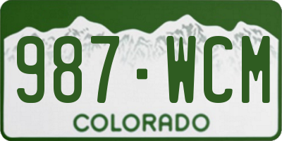 CO license plate 987WCM