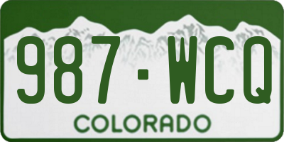 CO license plate 987WCQ