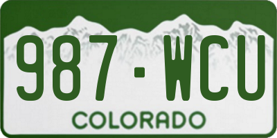 CO license plate 987WCU