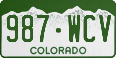CO license plate 987WCV
