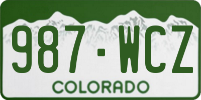 CO license plate 987WCZ