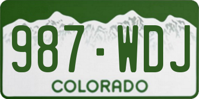 CO license plate 987WDJ
