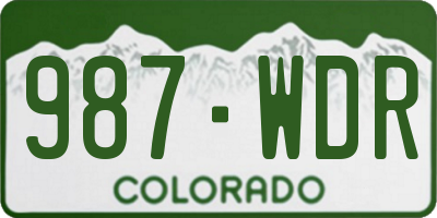 CO license plate 987WDR