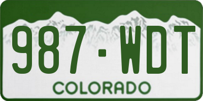 CO license plate 987WDT