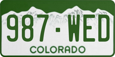 CO license plate 987WED