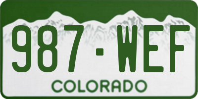 CO license plate 987WEF