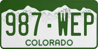 CO license plate 987WEP