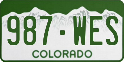 CO license plate 987WES