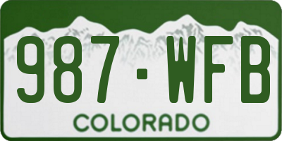 CO license plate 987WFB