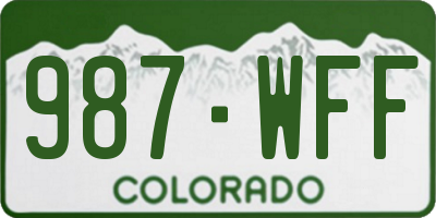 CO license plate 987WFF