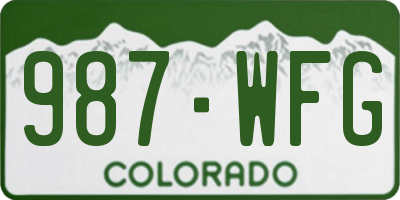 CO license plate 987WFG