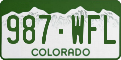 CO license plate 987WFL