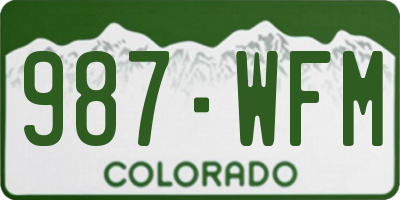 CO license plate 987WFM