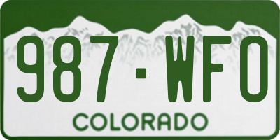 CO license plate 987WFO