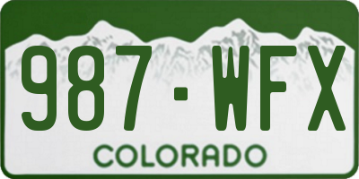 CO license plate 987WFX