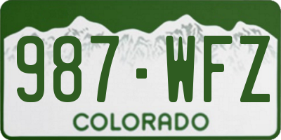 CO license plate 987WFZ